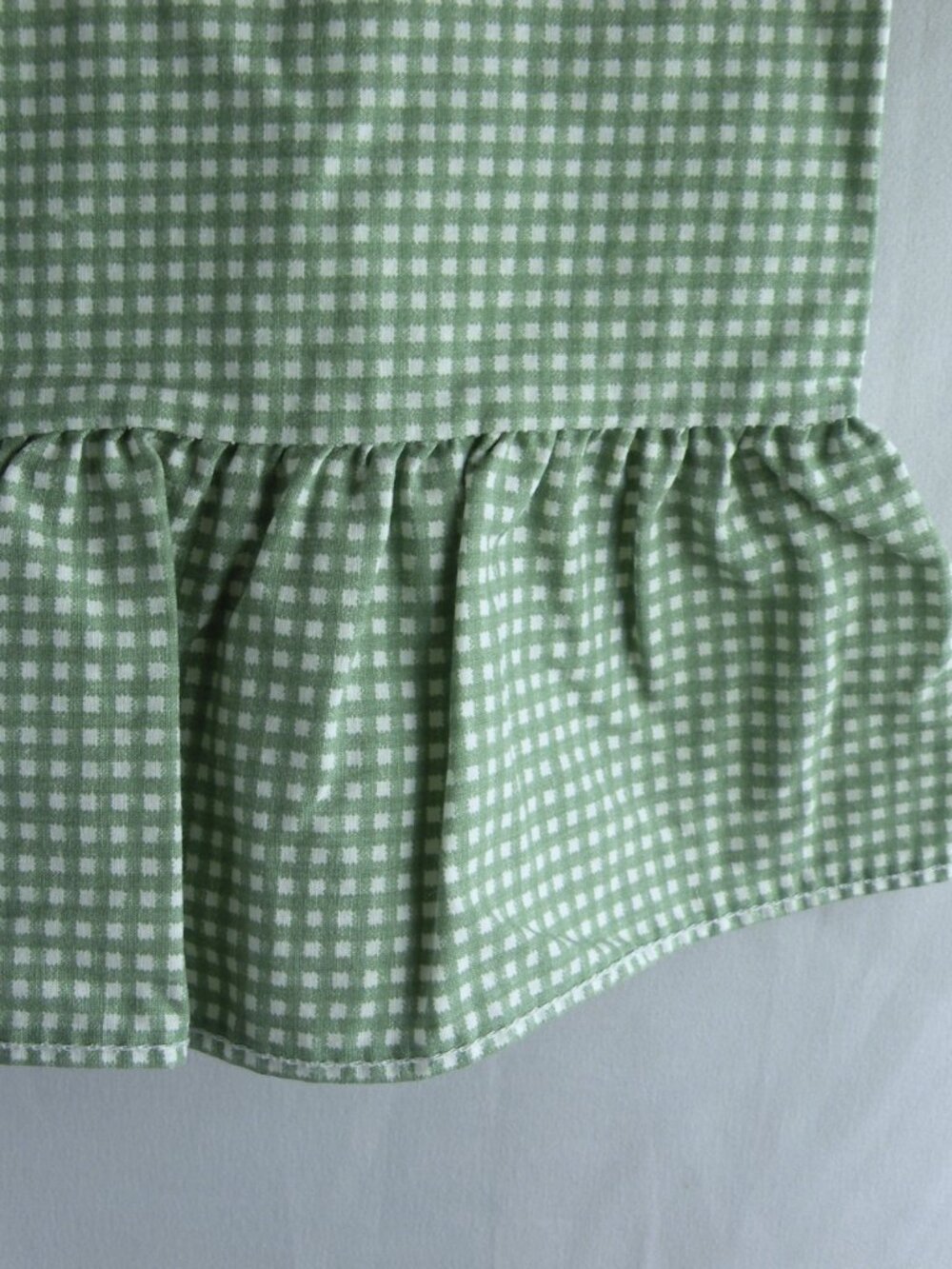 Vintage Ralph Lauren Thyme Gingham Ruffle Pillowcase Cotton King Green